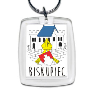 Brelok akrylowy Biskupiec - Serce Warmii