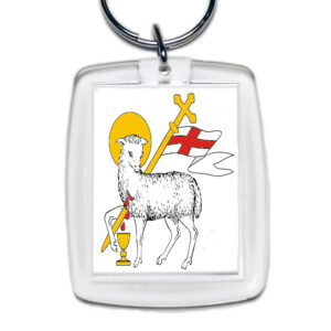 Brelok akrylowy Święta Warmia - Baranek Pokoju
