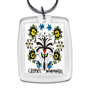 Brelok akrylowy Ziemia Warmii - haft i serce