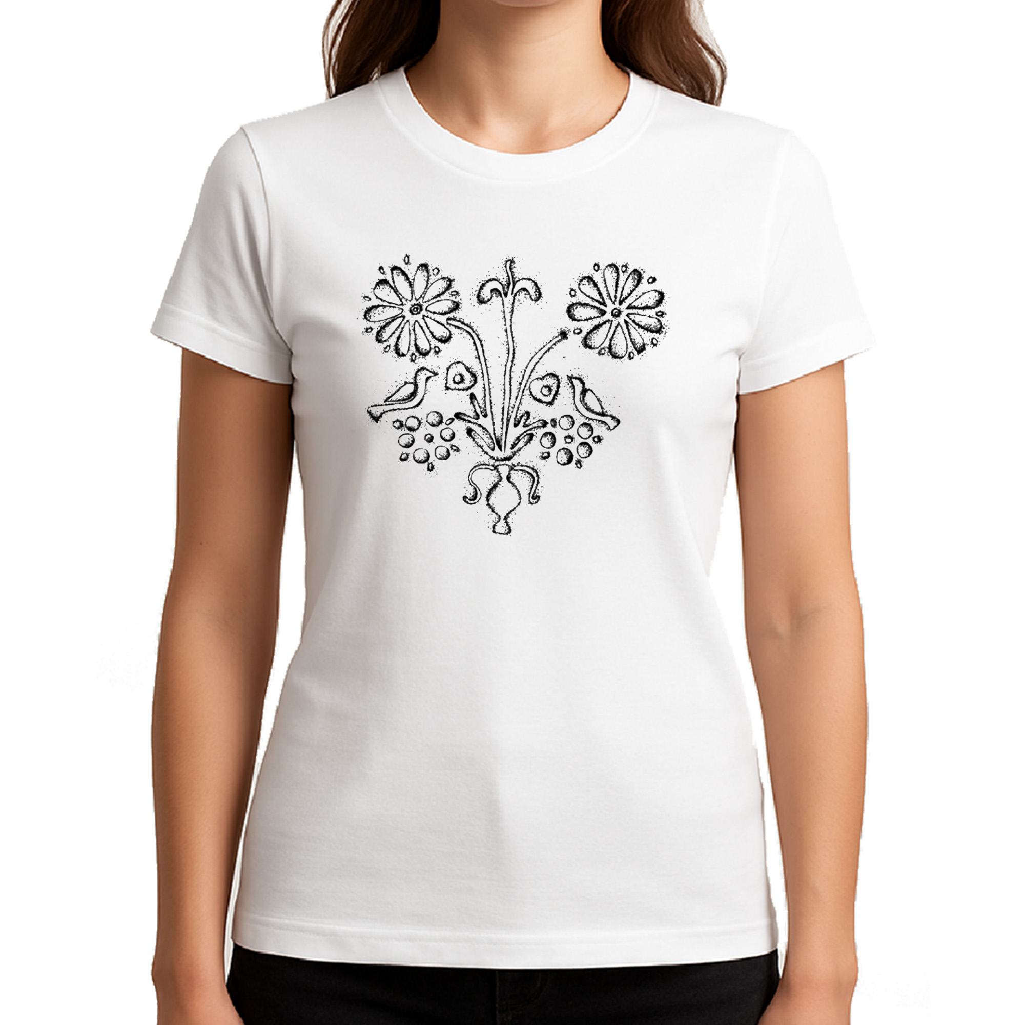 Koszulka damska Warmiński Wzór Ludowy