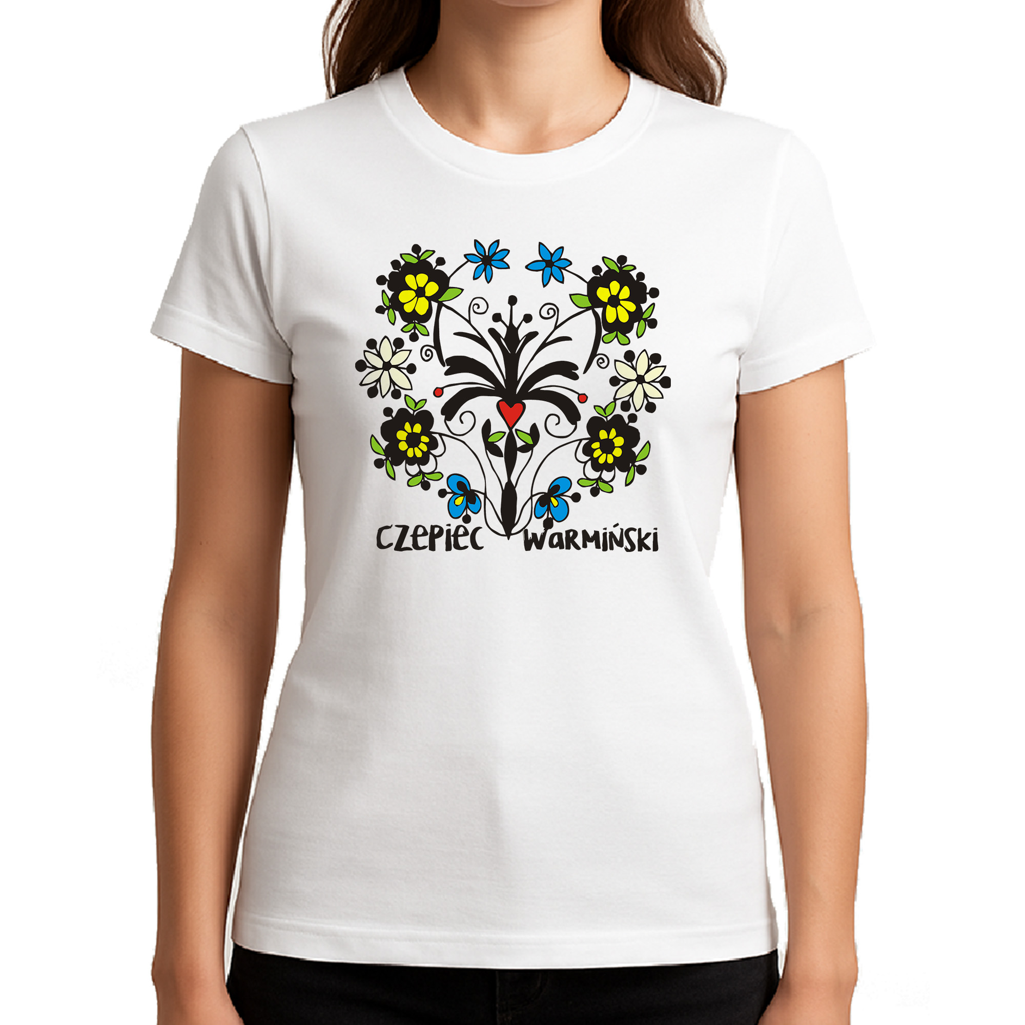 Koszulka damska Ziemia Warmii - haft i serce