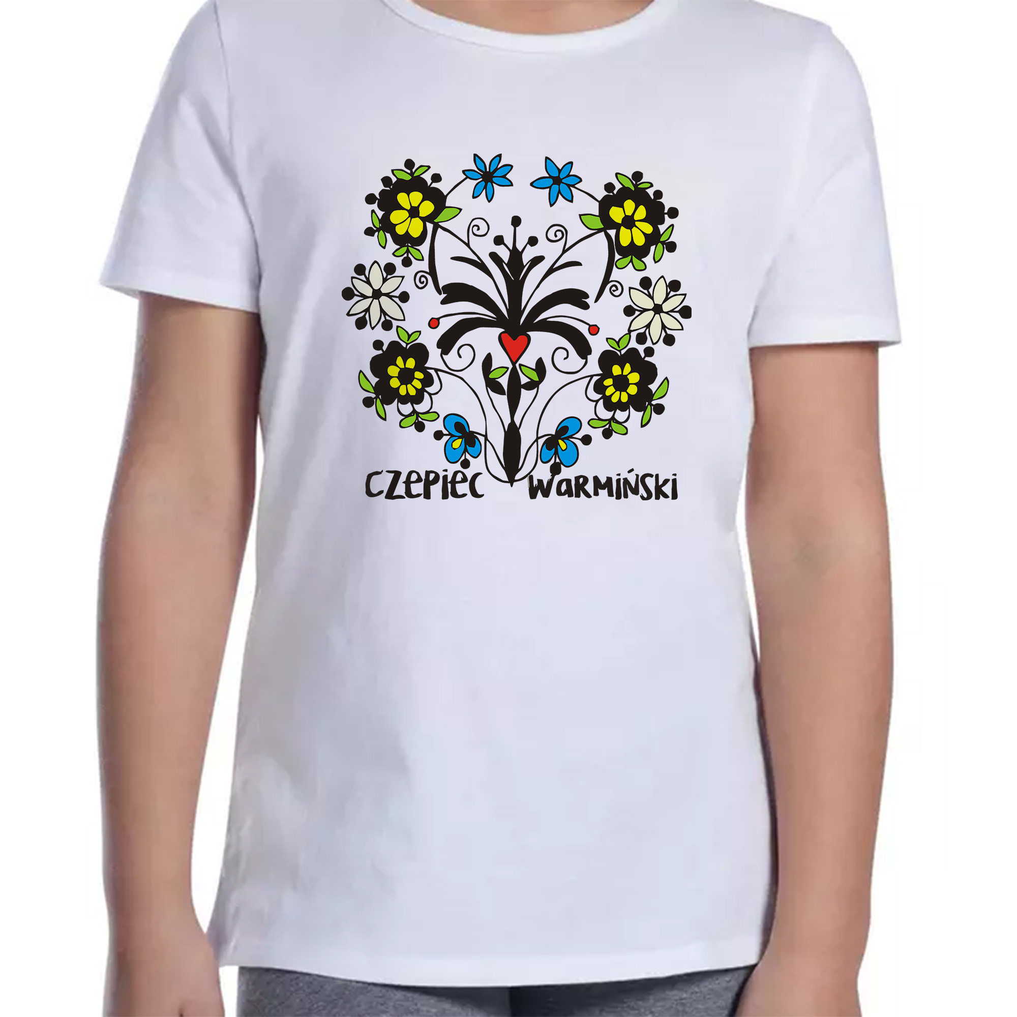 Koszulka dziecięca Ziemia Warmii - haft i serce
