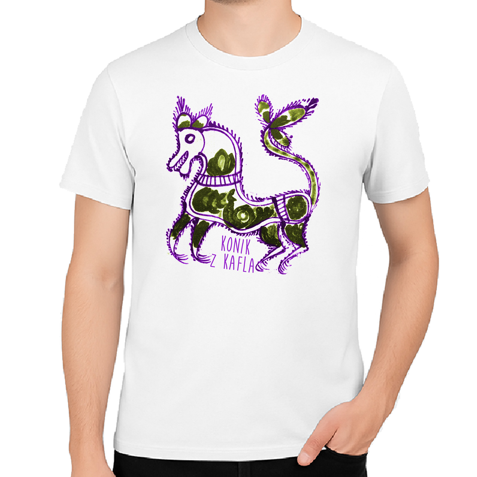 Koszulka męska Konik z Kafla - Ludowa Warmia