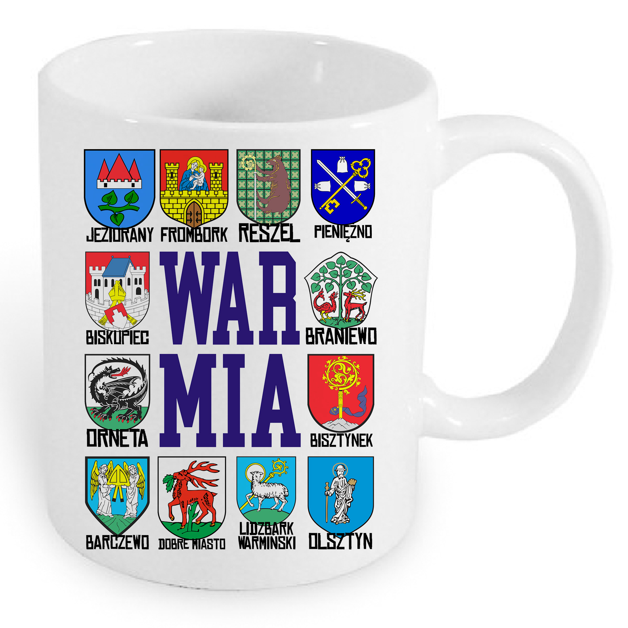 Kubek ceramiczny Herby Miast Warmii