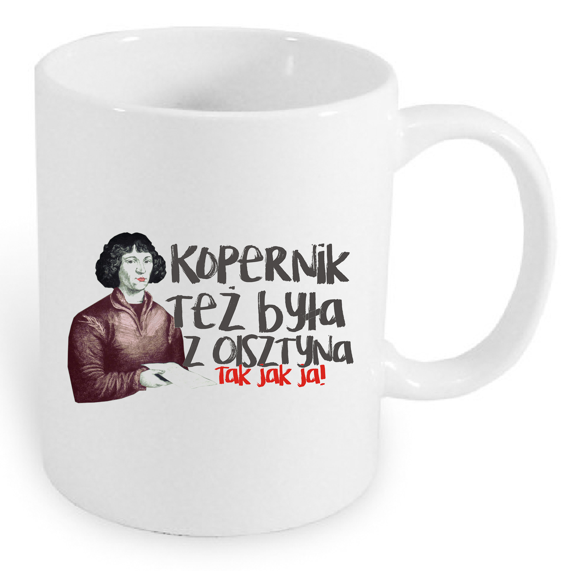 Kubek ceramiczny Kopernik też była z Olsztyna