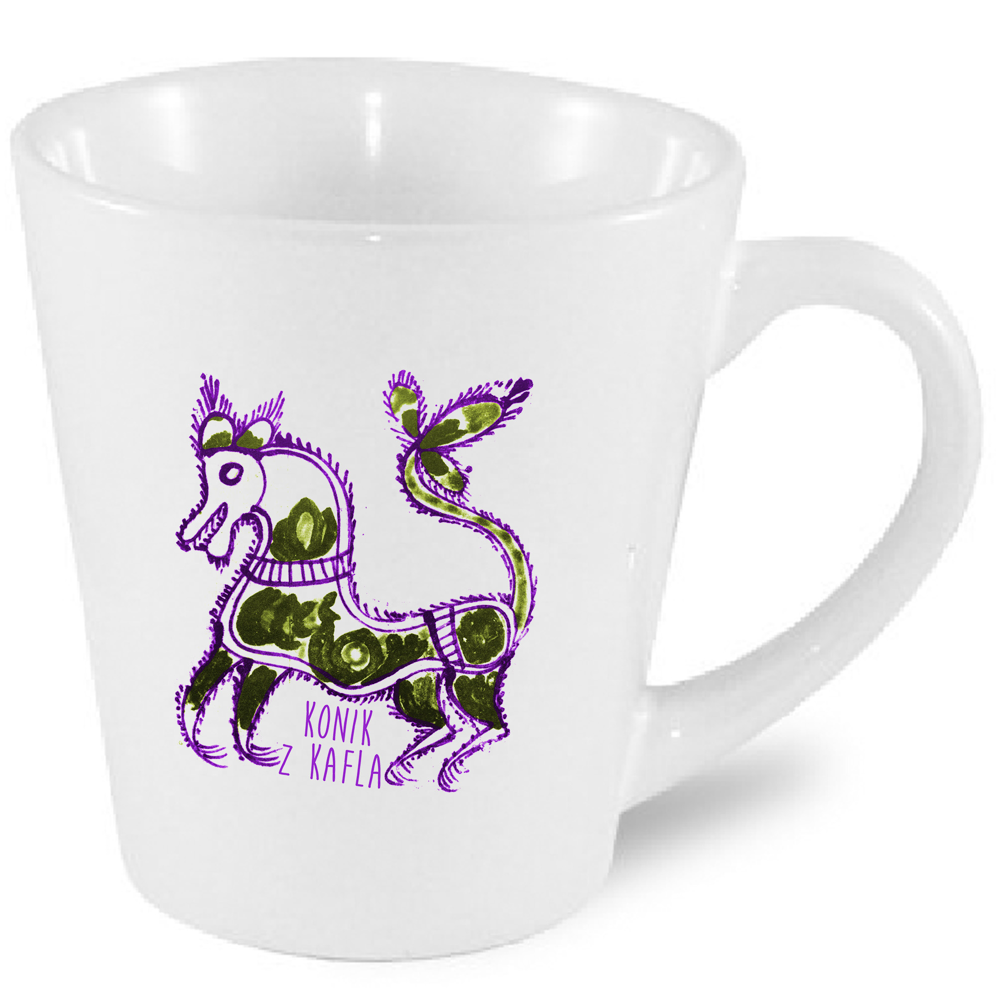Kubek latte Konik z Kafla - Ludowa Warmia
