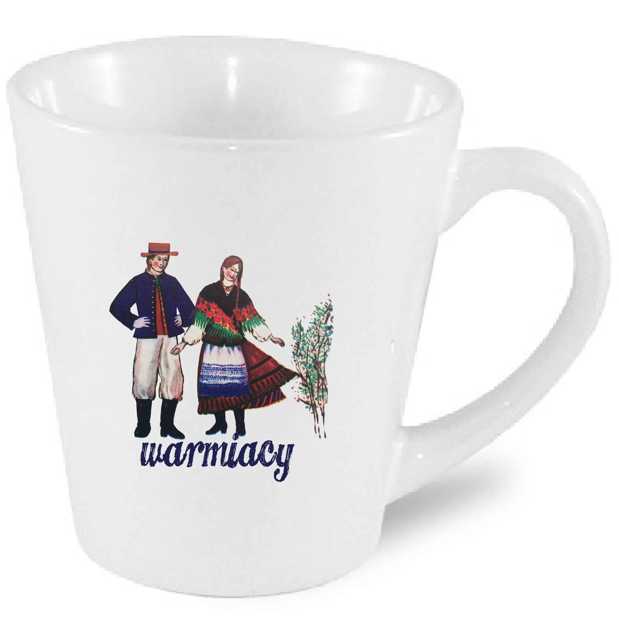 Kubek latte Warmiacy w Strojach Ludowych