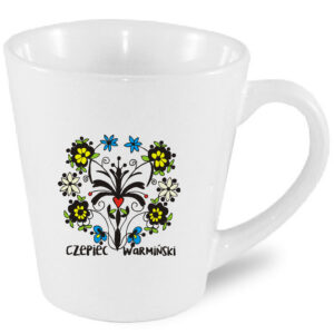 Kubek latte Ziemia Warmii - haft i serce