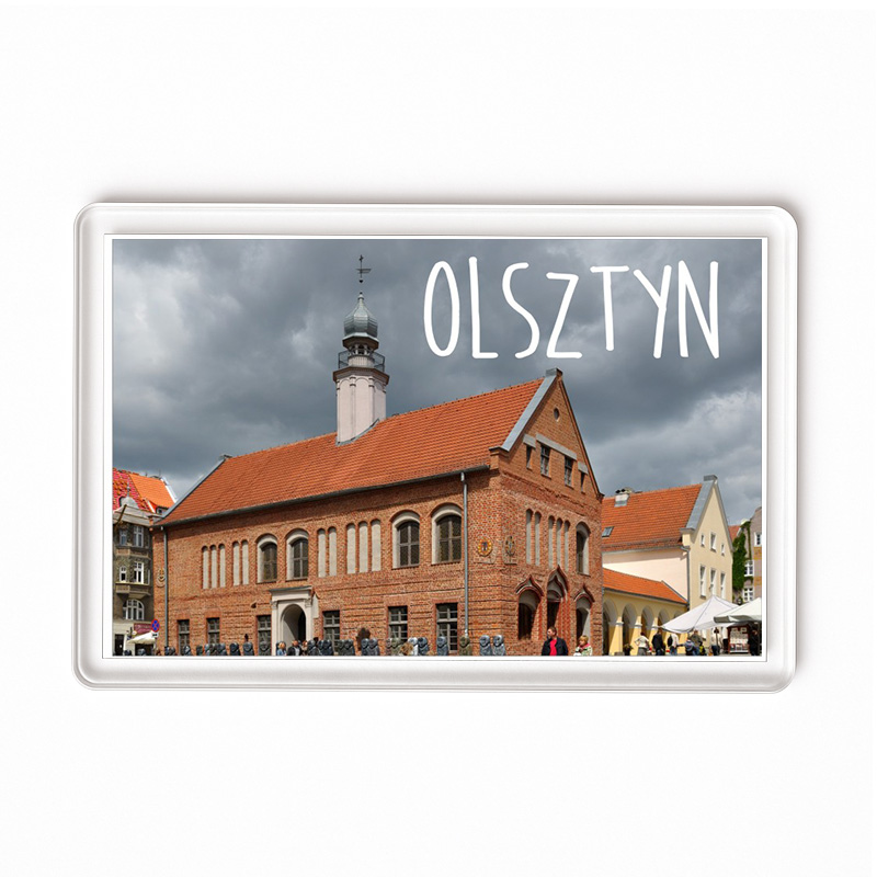 Magnes akrylowy Stary Ratusz Olsztyn - serce Warmii