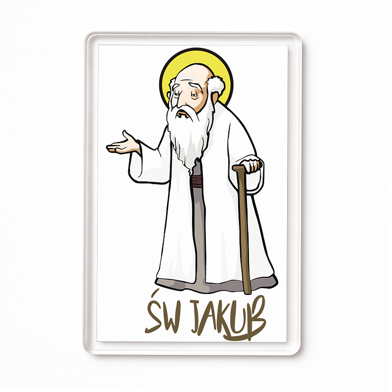 Magnes akrylowy Św. Jakub - Patron Warmińskich Dróg