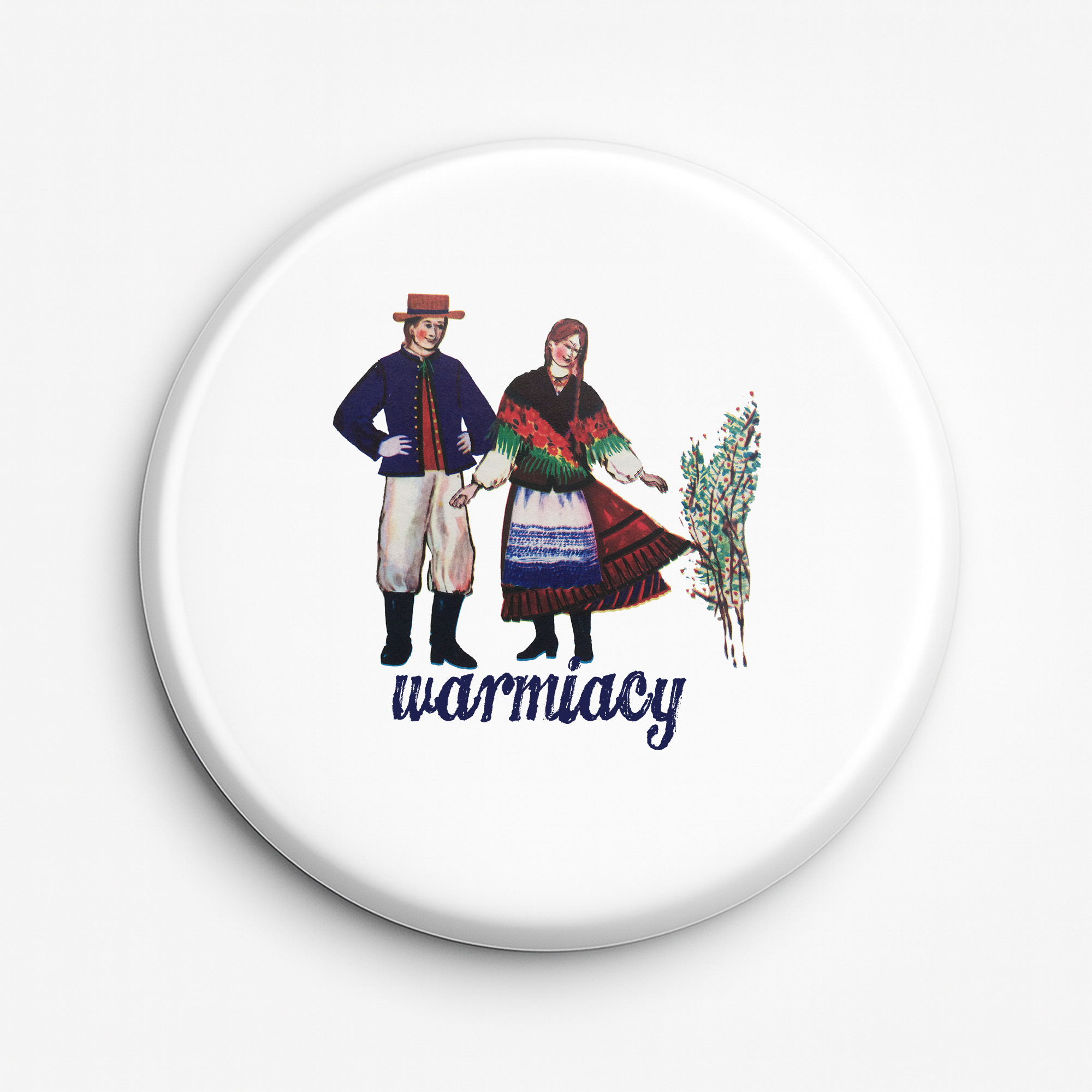 Przypinka pamiątkowa Warmiacy w Strojach Ludowych