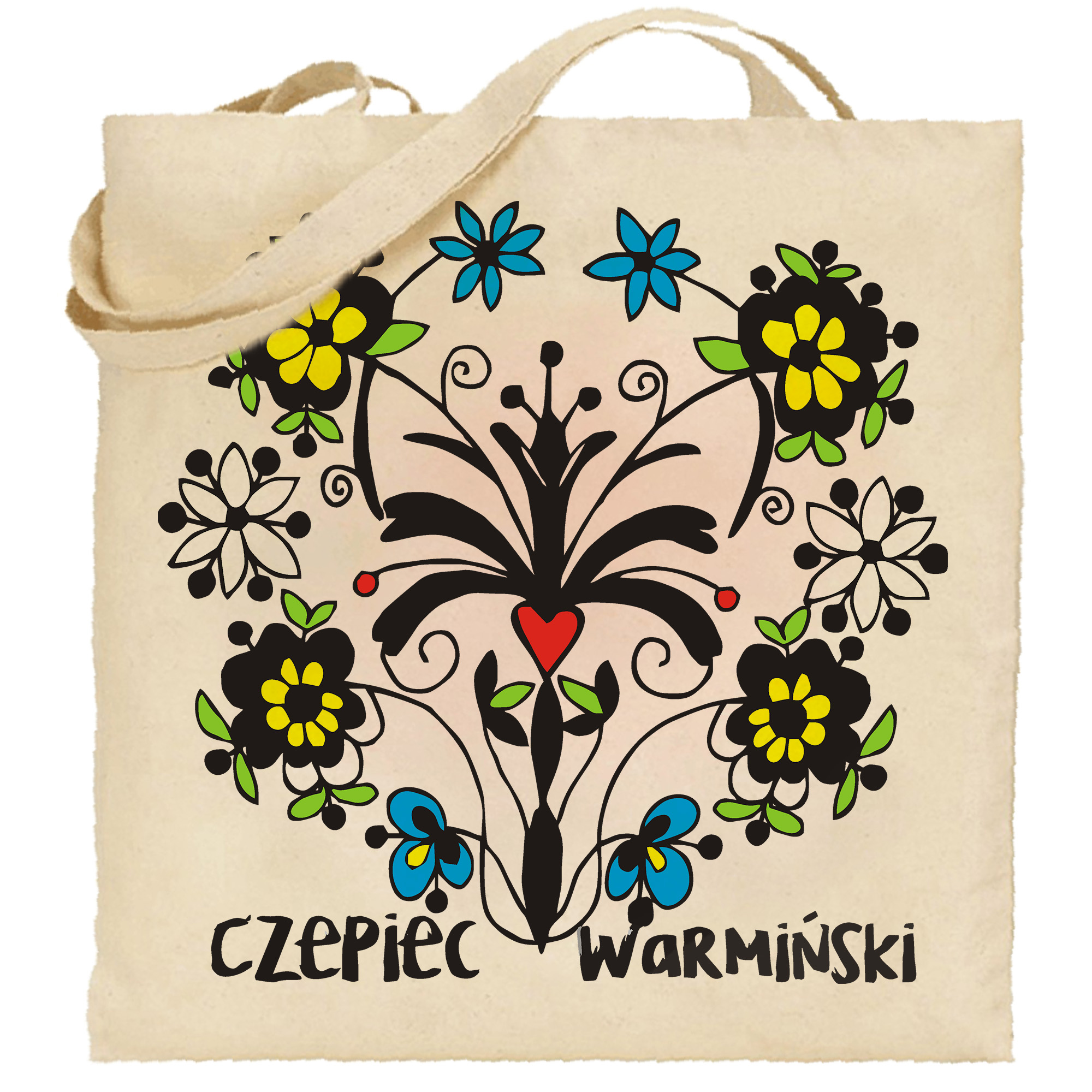 Torba bawełniana Ziemia Warmii - haft i serce